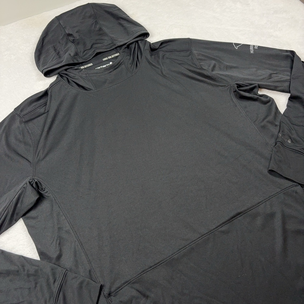 Carhartt Hoodie Pullover Men XL Black Force Sun Defender Light Hurricane Helene